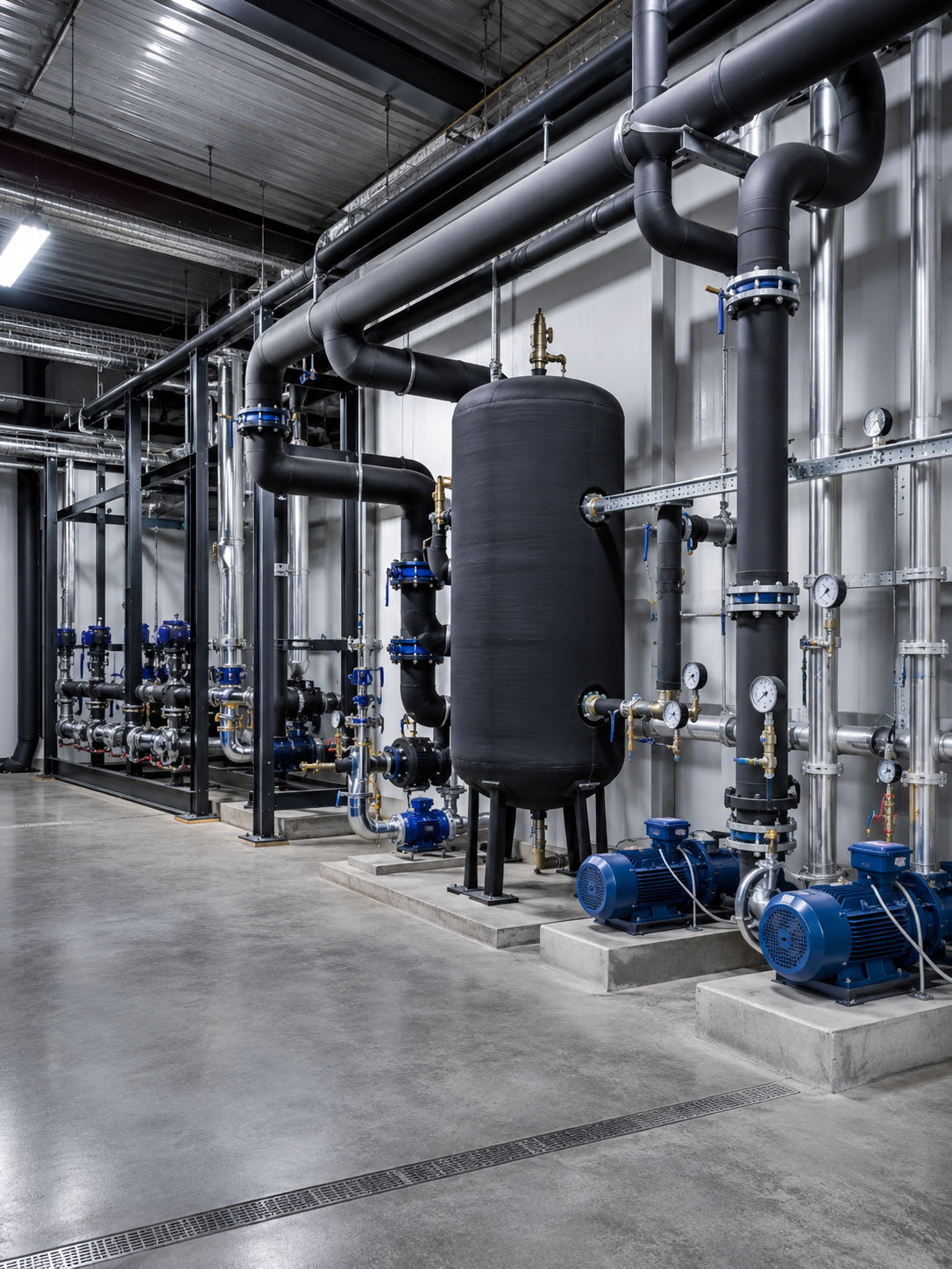 Glycol secondary loop circuit fed through a plate heat exchanger